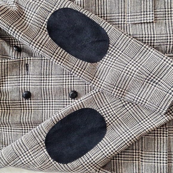 Vintage Harve Benard Houndstooth Plaid Wool Double Breasted Peacoat Size - 14 - Picture 10 of 16